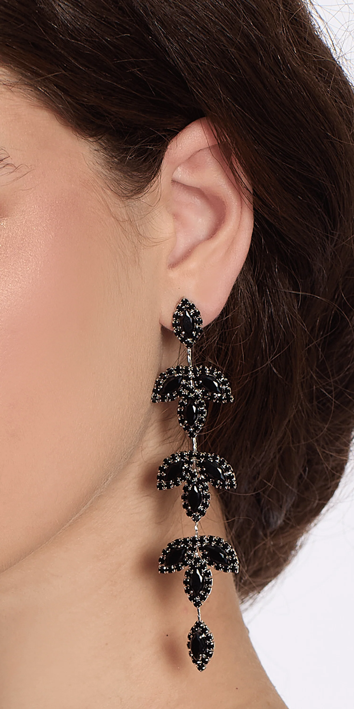 Triple Leaf Linear Drop Earrings - Image 4