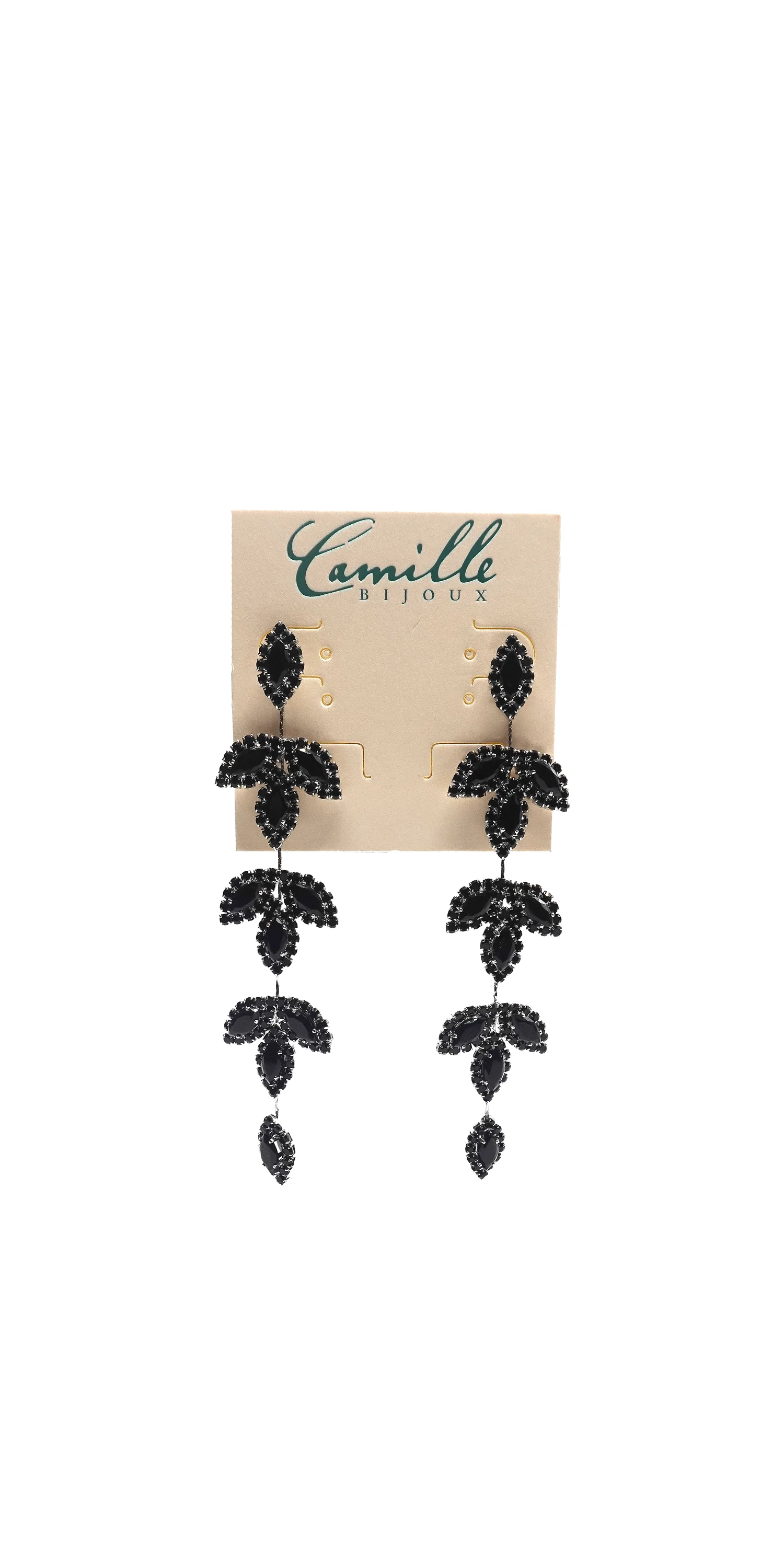 Triple Leaf Linear Drop Earrings - Image 5