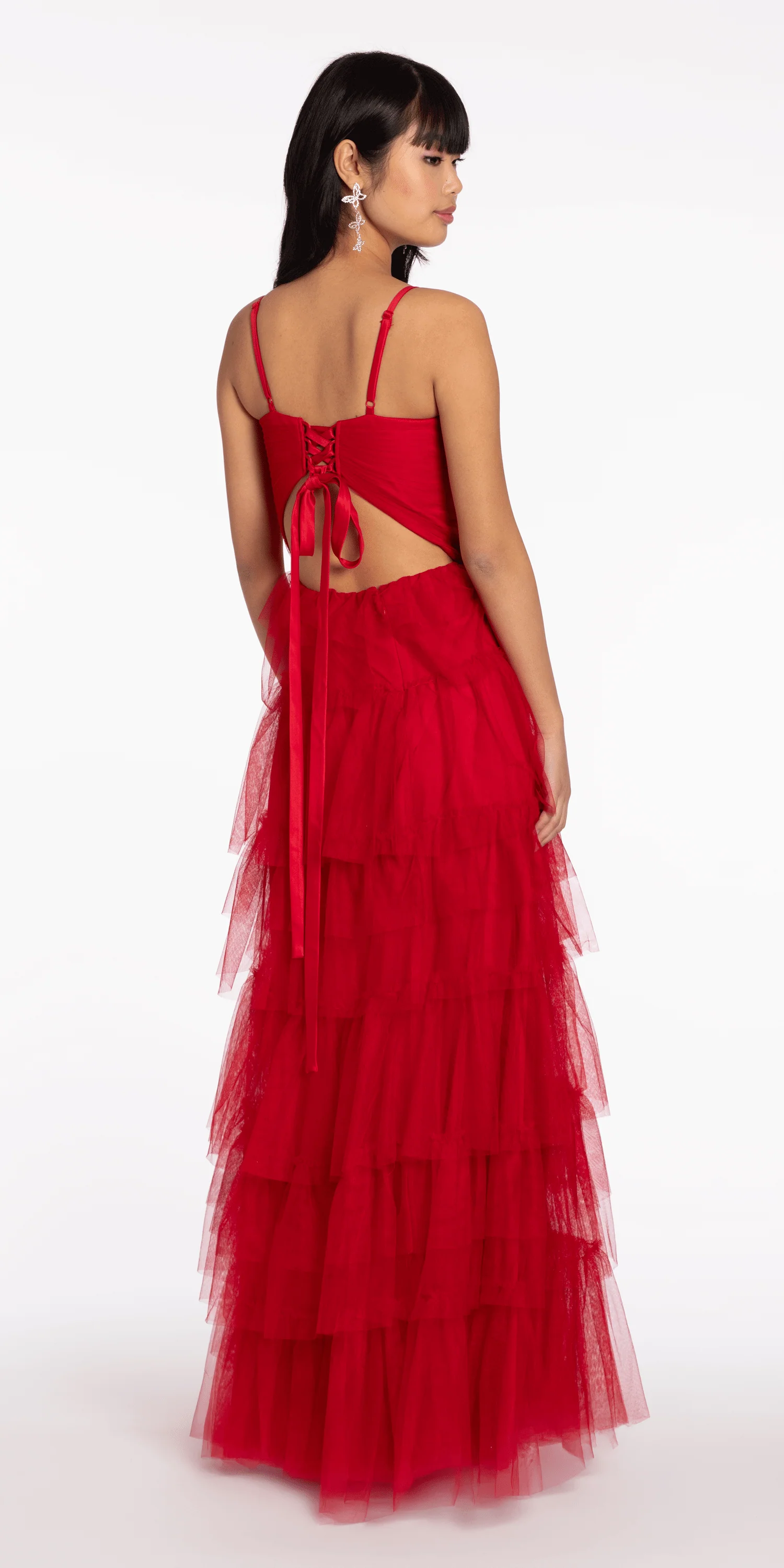 Tulle Tiered Sweetheart Ballgown with Keyhole - Image 4