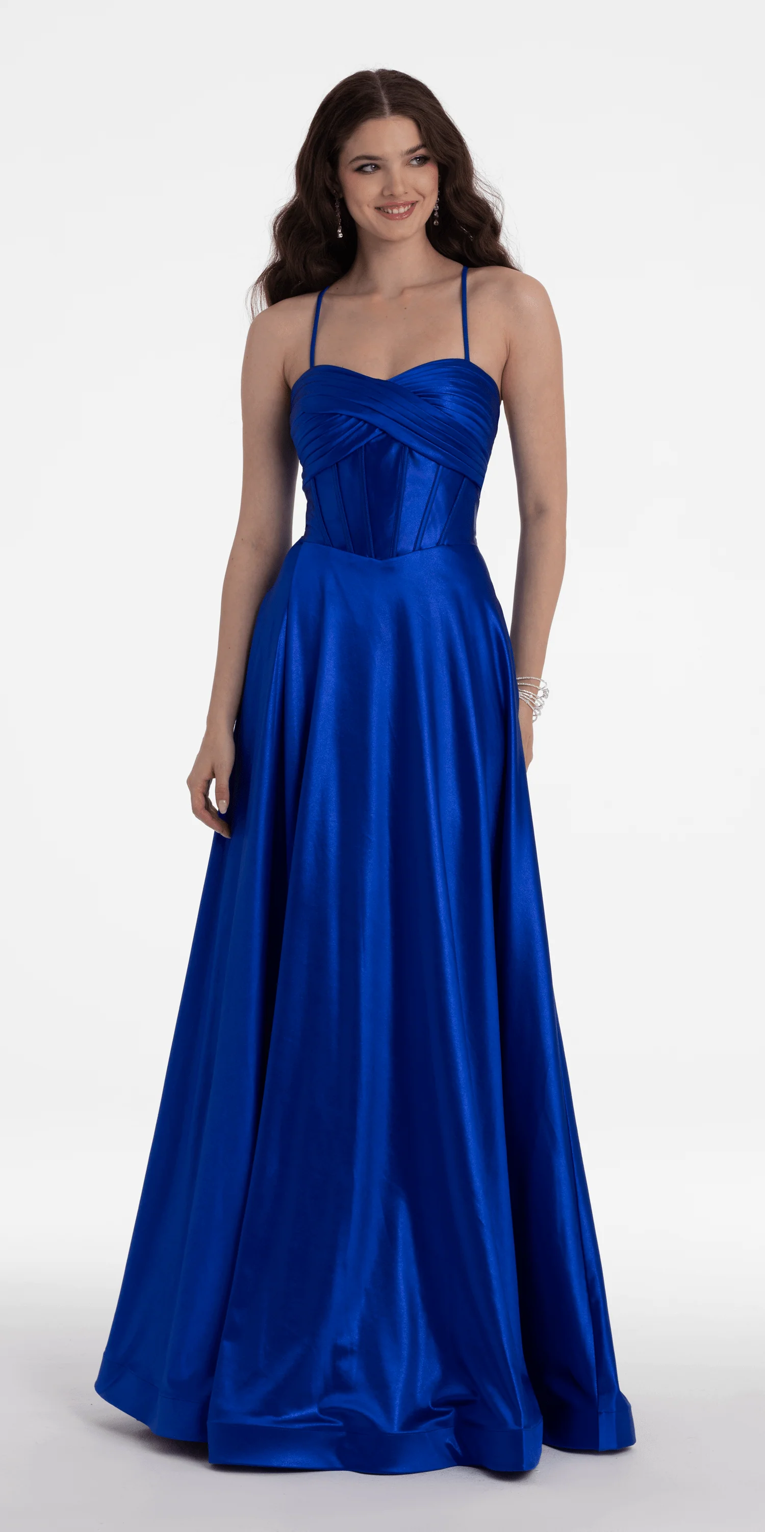 Twist Bodice Satin Corset Ballgown - Image 5