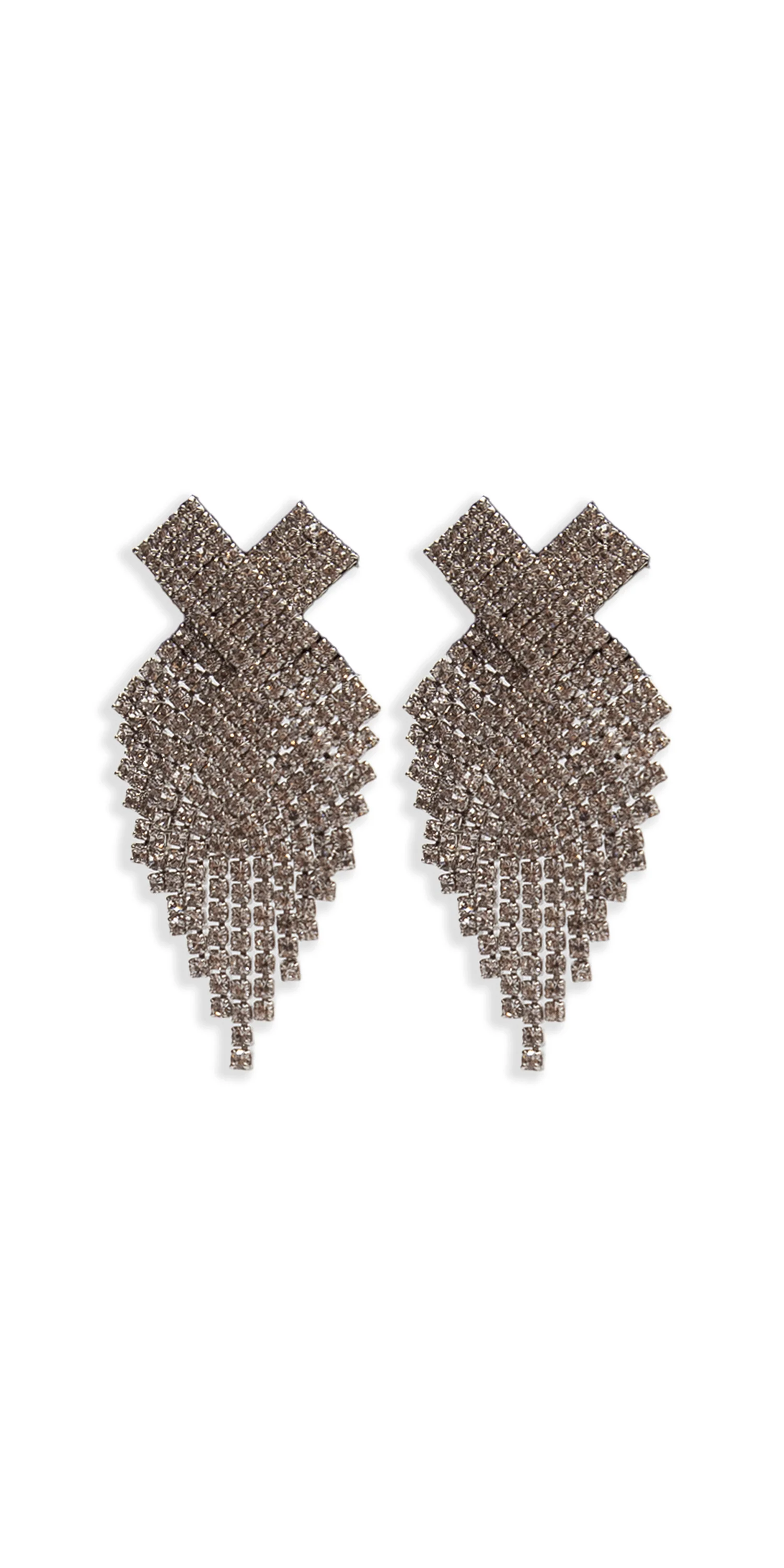 X Rhinestone Graduated Earrings